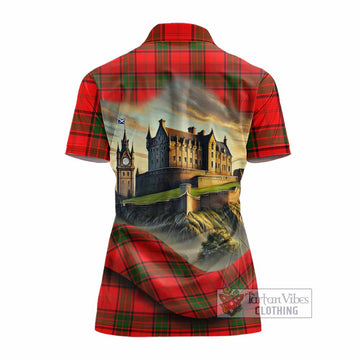 Maxtone Tartan Family Crest Women's Polo Shirt with Scottish Ancient Castle Style - Tartan Vibes Clothing