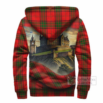 Maxtone Tartan Family Crest Sherpa Hoodie with Scottish Ancient Castle Style - Tartan Vibes Clothing