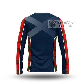 Maxtone Tartan Long Sleeve T-Shirt with Family Crest and Lion Rampant Vibes Sport Style - Tartan Vibes Clothing