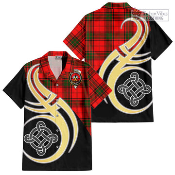 Maxtone Tartan Hawaiian Shirt with Family Crest and Celtic Symbol Style - Tartan Vibes Clothing