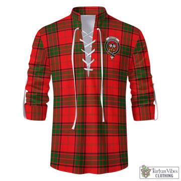 Maxtone Tartan Men's Scottish Traditional Jacobite Ghillie Kilt Shirt with Family Crest - Tartan Vibes Clothing