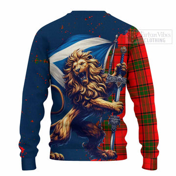 Maxtone Tartan Family Crest Knitted Sweater with Scottish Majestic Lion - Tartan Vibes Clothing