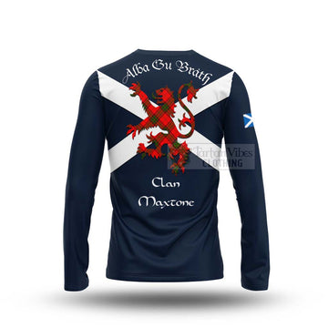 Maxtone Tartan Lion Rampant Long Sleeve T-Shirt Proudly Display Your Heritage with Alba Gu Brath and Clan Name - Tartan Vibes Clothing