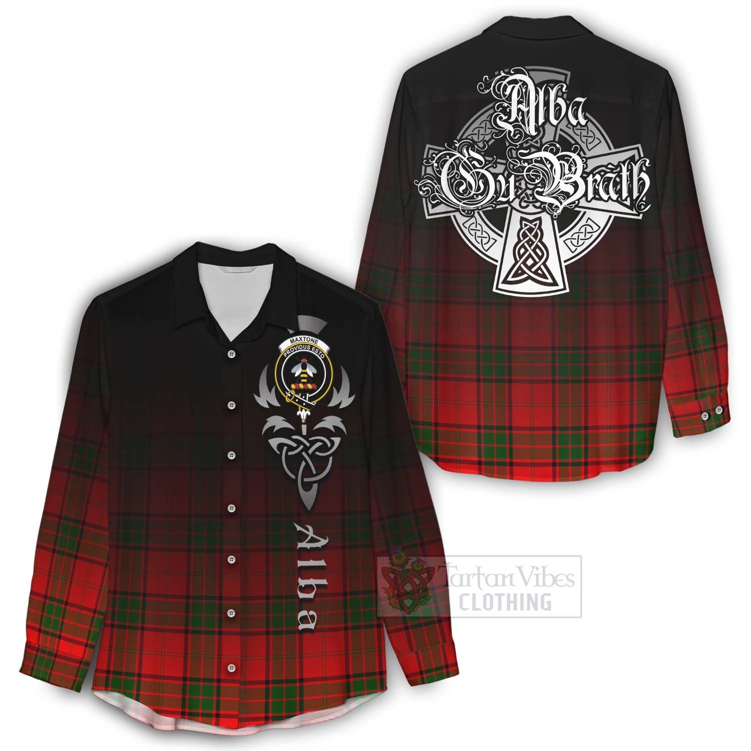 Maxtone Tartan Women's Casual Shirt Featuring Alba Gu Brath Family Crest Celtic Inspired - Tartan Vibes Clothing