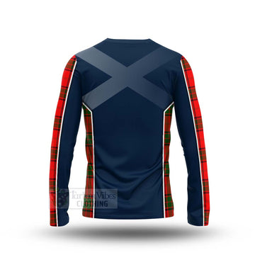 Tartan Vibes Clothing Maxtone Tartan Long Sleeve T-Shirt with Family Crest and Scottish Thistle Vibes Sport Style