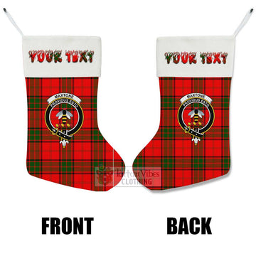 Maxtone Tartan Family Crest Christmas Stocking with Personalized Text - Tartan Vibes Clothing