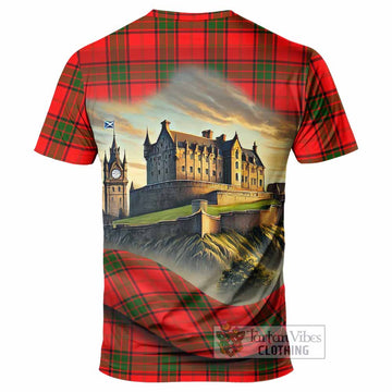 Maxtone Tartan Family Crest T-Shirt with Scottish Ancient Castle Style - Tartan Vibes Clothing