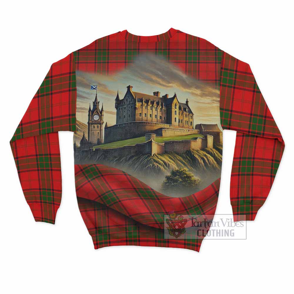 Maxtone Tartan Family Crest Sweatshirt with Scottish Ancient Castle Style - Tartan Vibes Clothing