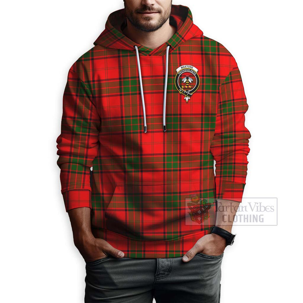 Maxtone Tartan Hoodie with Family Crest Celtic Skull Style - Tartan Vibes Clothing