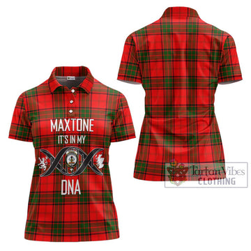 Maxtone Tartan Women's Polo Shirt with Family Crest DNA In Me Style - Tartan Vibes Clothing