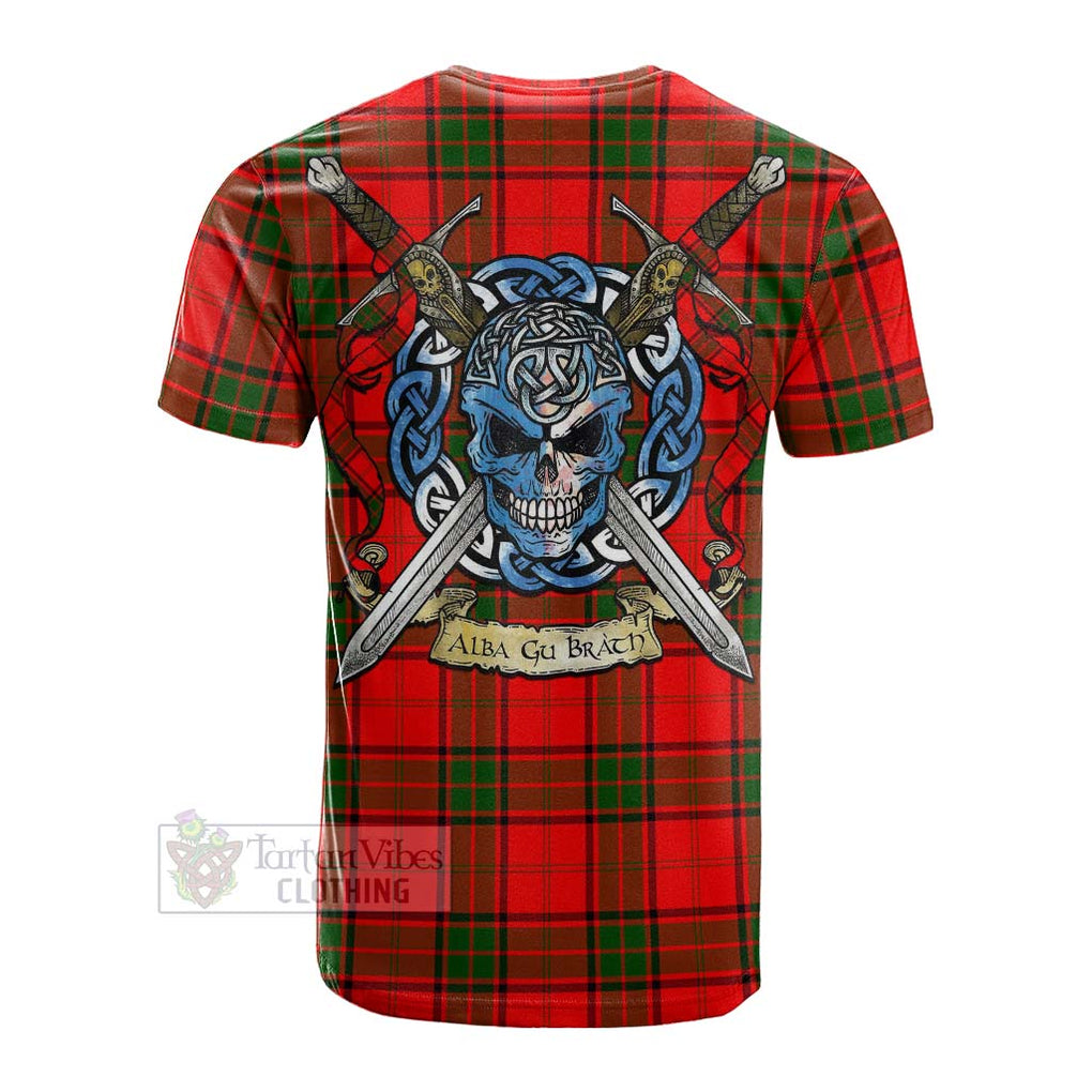 Maxtone Tartan Cotton T-shirt with Family Crest Celtic Skull Style Men's Shirt - Tartan Vibes Clothing