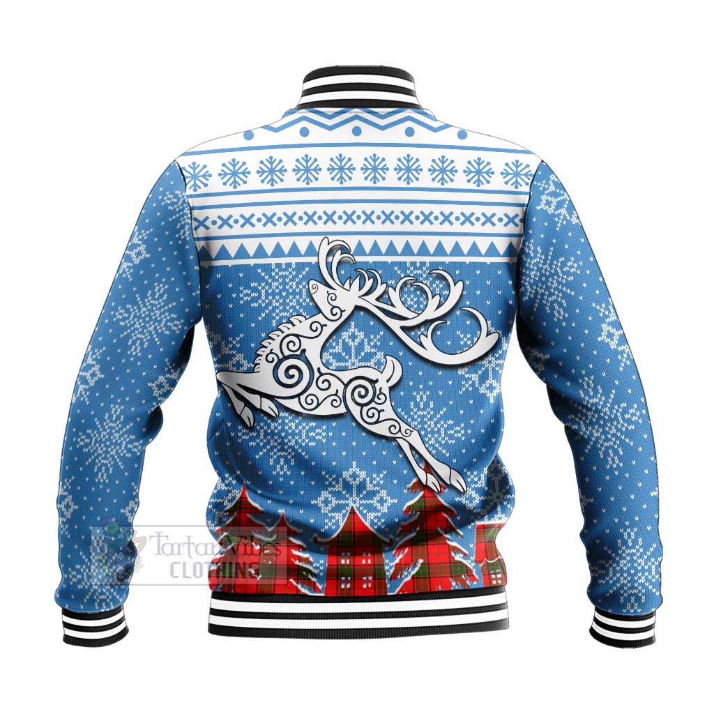 Maxtone Clan Christmas Baseball Jacket Celtic Reindeer Style - Tartan Vibes Clothing