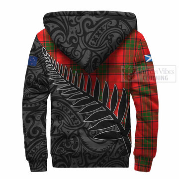 Tartan Vibes Clothing Maxtone Crest Tartan Sherpa Hoodie with New Zealand Silver Fern Half Style