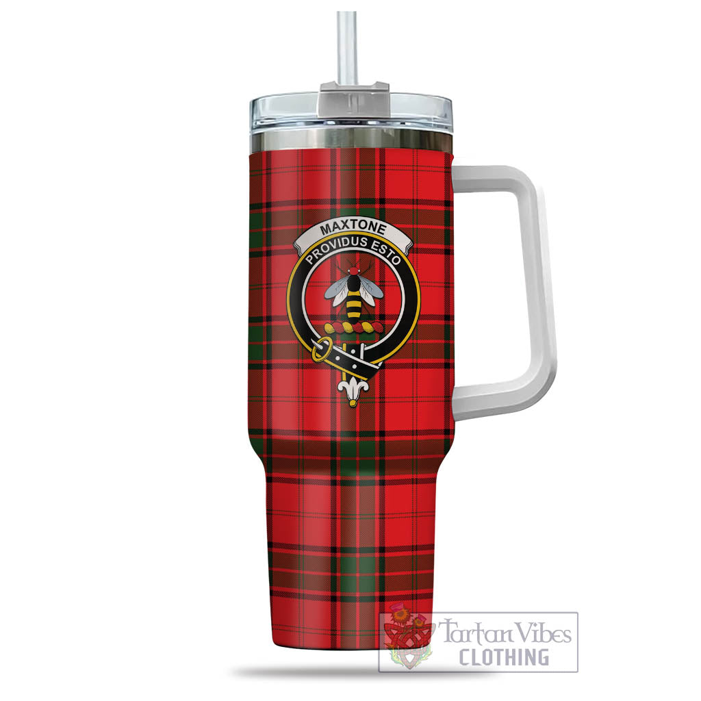 Maxtone Tartan Tumbler with Handle with Family Crest - Tartan Vibes Clothing