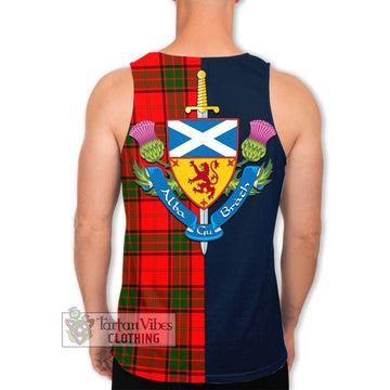 Maxtone Tartan Men's Tank Top Alba with Scottish Lion Royal Arm Half Style - Tartan Vibes Clothing