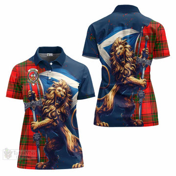 Maxtone Tartan Family Crest Women's Polo Shirt with Scottish Majestic Lion - Tartan Vibes Clothing