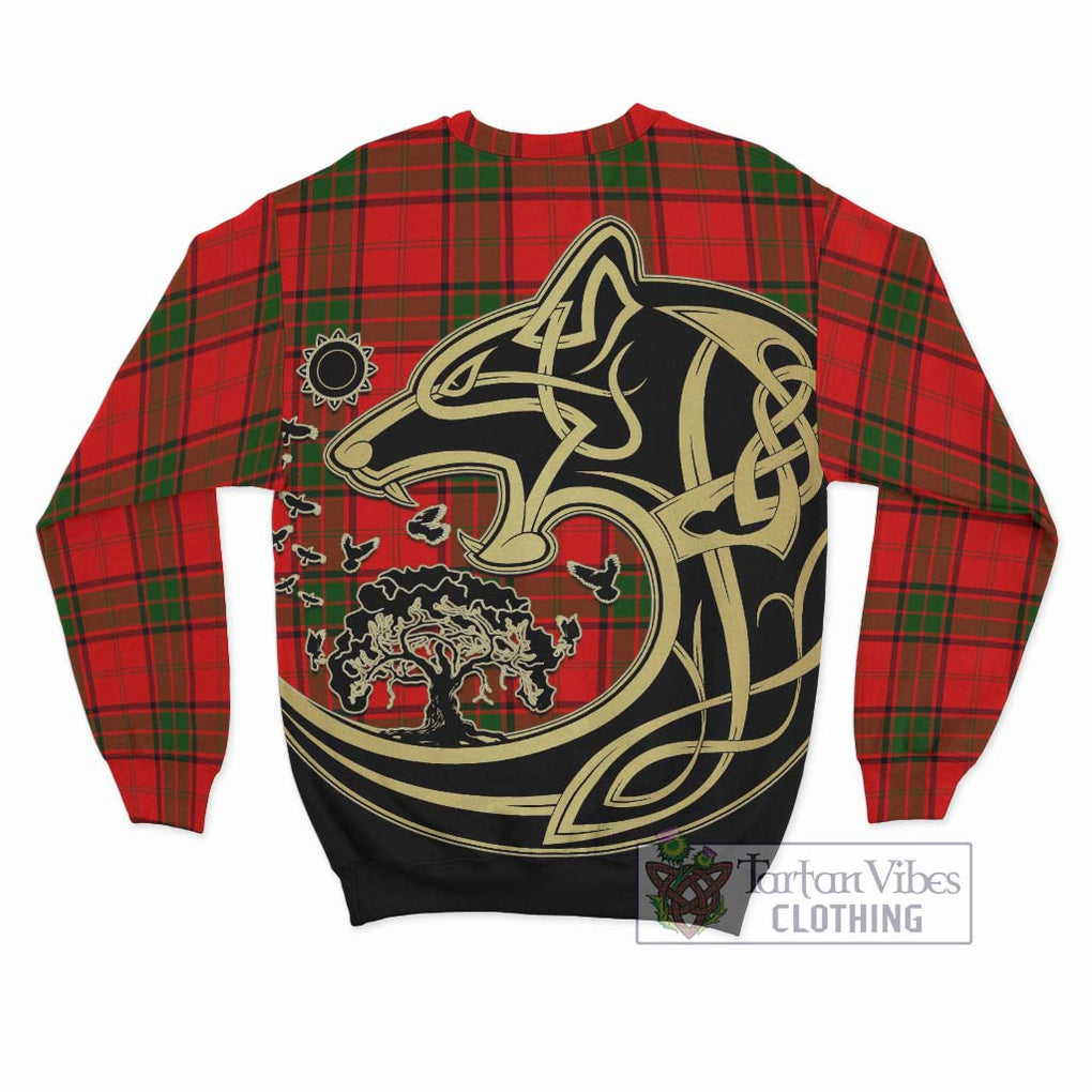 Maxtone Tartan Sweatshirt with Family Crest Celtic Wolf Style - Tartan Vibes Clothing