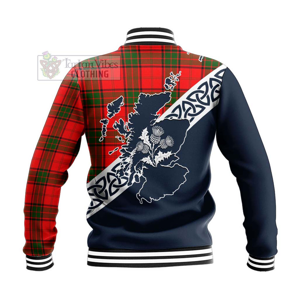 Maxtone Tartan Baseball Jacket Featuring Thistle and Scotland Map - Tartan Vibes Clothing