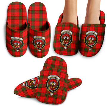 Maxtone Tartan Home Slippers with Family Crest
