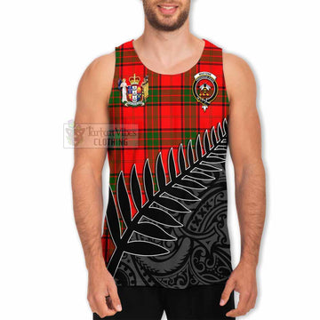 Tartan Vibes Clothing Maxtone Crest Tartan Men's Tank Top with New Zealand Silver Fern Half Style