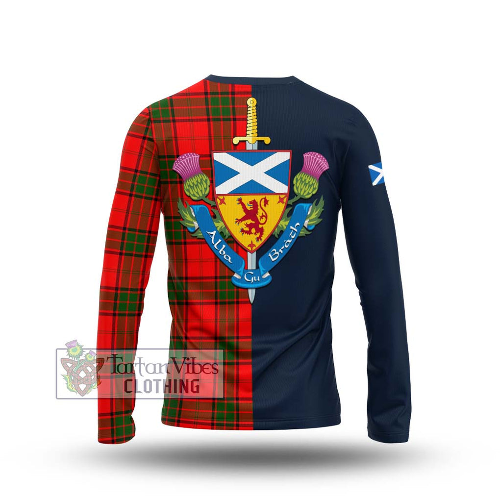 Maxtone Tartan Long Sleeve T-Shirt Alba with Scottish Lion Royal Arm Half Style - Tartan Vibes Clothing