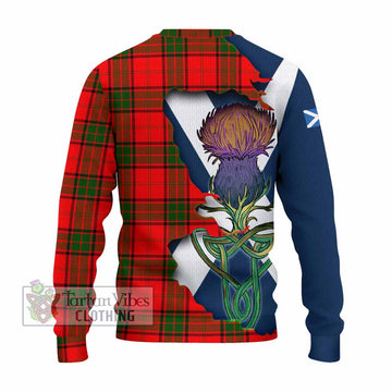 Tartan Vibes Clothing Maxtone Tartan Family Crest Knitted Sweater Scottish Thistle Celtic Inspired