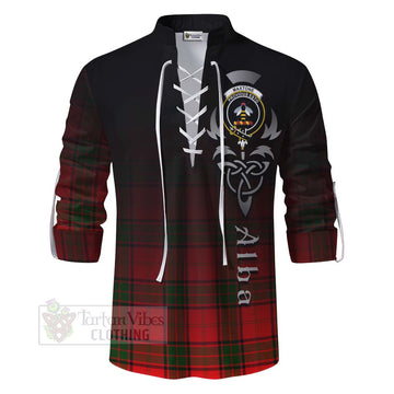 Maxtone Tartan Ghillie Kilt Shirt Featuring Alba Gu Brath Family Crest Celtic Inspired - Tartan Vibes Clothing