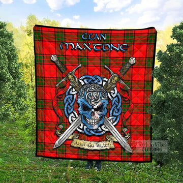 Maxtone Tartan Quilt with Celtic Skull Alba Gu Brath Style - Tartan Vibes Clothing