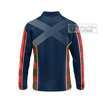 Maxtone Tartan Long Sleeve Polo Shirt with Family Crest and Lion Rampant Vibes Sport Style - Tartan Vibes Clothing