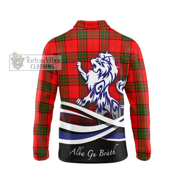 Maxtone Tartan Long Sleeve Polo Shirt with Alba Gu Brath Regal Lion Emblem - Tartan Vibes Clothing
