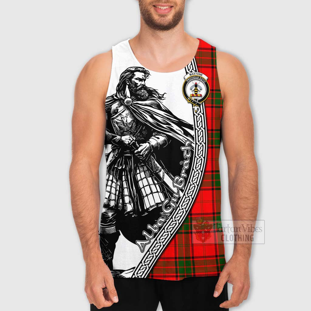 Maxtone Tartan Clan Crest Men's Tank Top with Highlander Warrior Celtic Style - Tartan Vibes Clothing