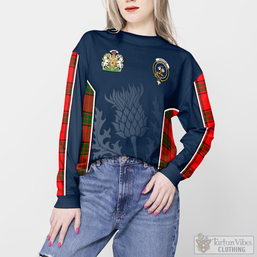 Maxtone Tartan Sweatshirt with Family Crest and Scottish Thistle Vibes Sport Style - Tartan Vibes Clothing