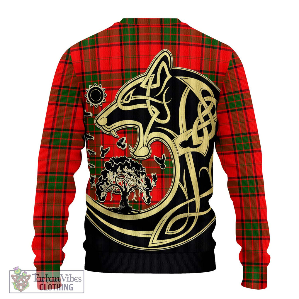 Maxtone Tartan Ugly Sweater with Family Crest Celtic Wolf Style - Tartan Vibes Clothing