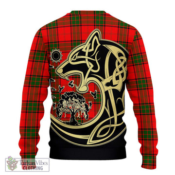Maxtone Tartan Ugly Sweater with Family Crest Celtic Wolf Style - Tartan Vibes Clothing
