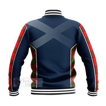Tartan Vibes Clothing Maxtone Tartan Baseball Jacket with Family Crest and Scottish Thistle Vibes Sport Style