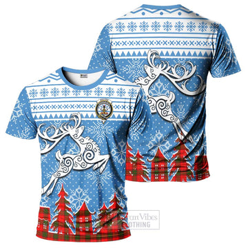 Maxtone Clan Christmas T-Shirt Celtic Reindeer Style - Tartan Vibes Clothing