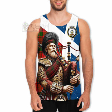 Maxtone Tartan Men's Tank Top with Family Crest Scottish Bagpiper Vibes - Tartan Vibes Clothing