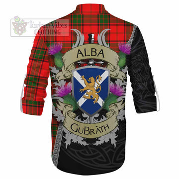 Maxtone Tartan Family Crest Ghillie Kilt Shirt Lion Rampant Royal Thistle Shield Celtic Inspired - Tartan Vibes Clothing