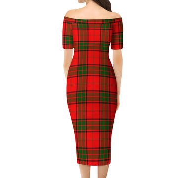Maxtone Tartan Off Shoulder Lady Dress - Tartan Vibes Clothing