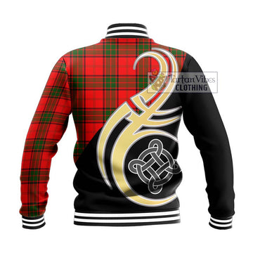 Maxtone Tartan Baseball Jacket with Family Crest and Celtic Symbol Style - Tartan Vibes Clothing