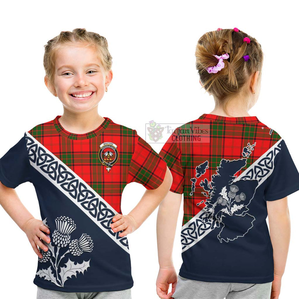 Maxtone Tartan Kid T-Shirt Featuring Thistle and Scotland Map - Tartan Vibes Clothing