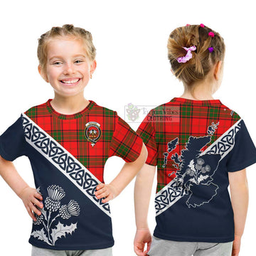 Maxtone Tartan Kid T-Shirt Featuring Thistle and Scotland Map - Tartan Vibes Clothing