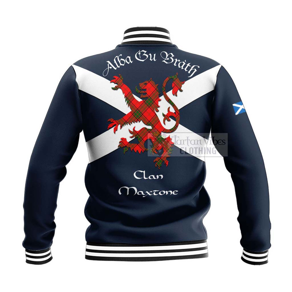 Maxtone Tartan Lion Rampant Baseball Jacket Proudly Display Your Heritage with Alba Gu Brath and Clan Name - Tartan Vibes Clothing