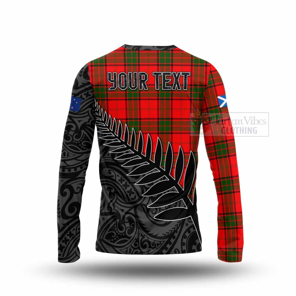 Tartan Vibes Clothing Maxtone Crest Tartan Long Sleeve T-Shirt with New Zealand Silver Fern Half Style