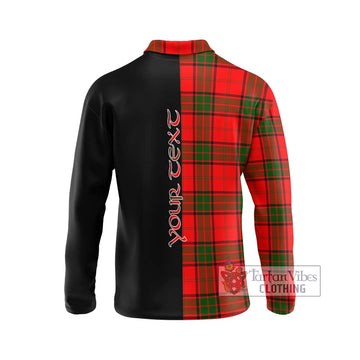 Maxtone Tartan Long Sleeve Polo Shirt with Family Crest and Half Of Me Style - Tartan Vibes Clothing