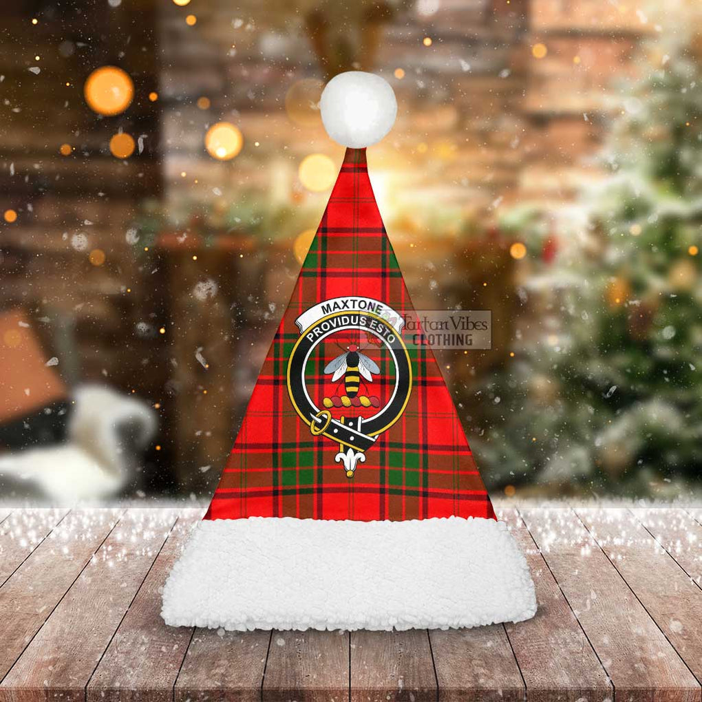 Maxtone Tartan Christmas Santa Hats with Family Crest - Tartan Vibes Clothing