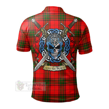 Maxtone Tartan Polo Shirt with Family Crest Celtic Skull Style - Tartan Vibes Clothing