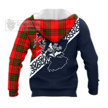 Maxtone Tartan Knitted Hoodie Featuring Thistle and Scotland Map - Tartan Vibes Clothing