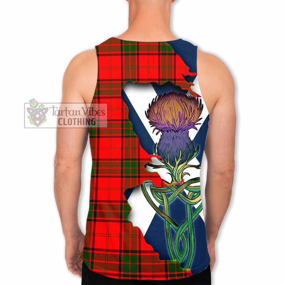 Tartan Vibes Clothing Maxtone Tartan Family Crest Men's Tank Top Scottish Thistle Celtic Inspired