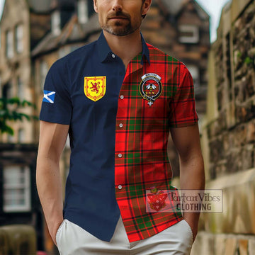 Maxtone Tartan Hawaiian Shirt Alba with Scottish Lion Royal Arm Half Style - Tartan Vibes Clothing